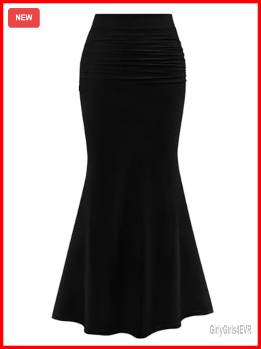 Women's Bodycon Mermaid Mesh Maxi Skirt High Waisted Ruched